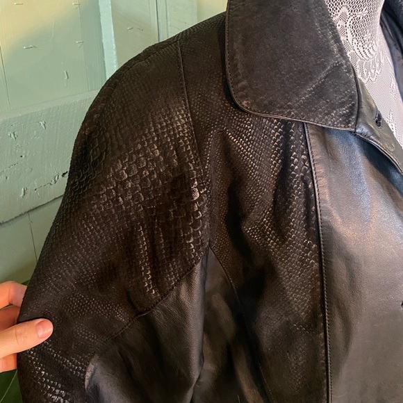 Gorgeous Jacqueline Ferrar Black Leather Trench Coat  - Size Small - Picture 7 of 16